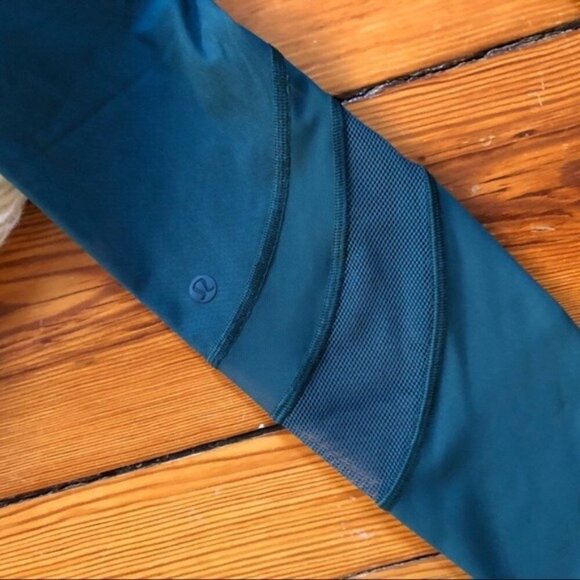 NWT Lululemon Seek The Heat Tight 28" Leggings Green Mesh Sexy Yoga Running 6 - Picture 6 of 8